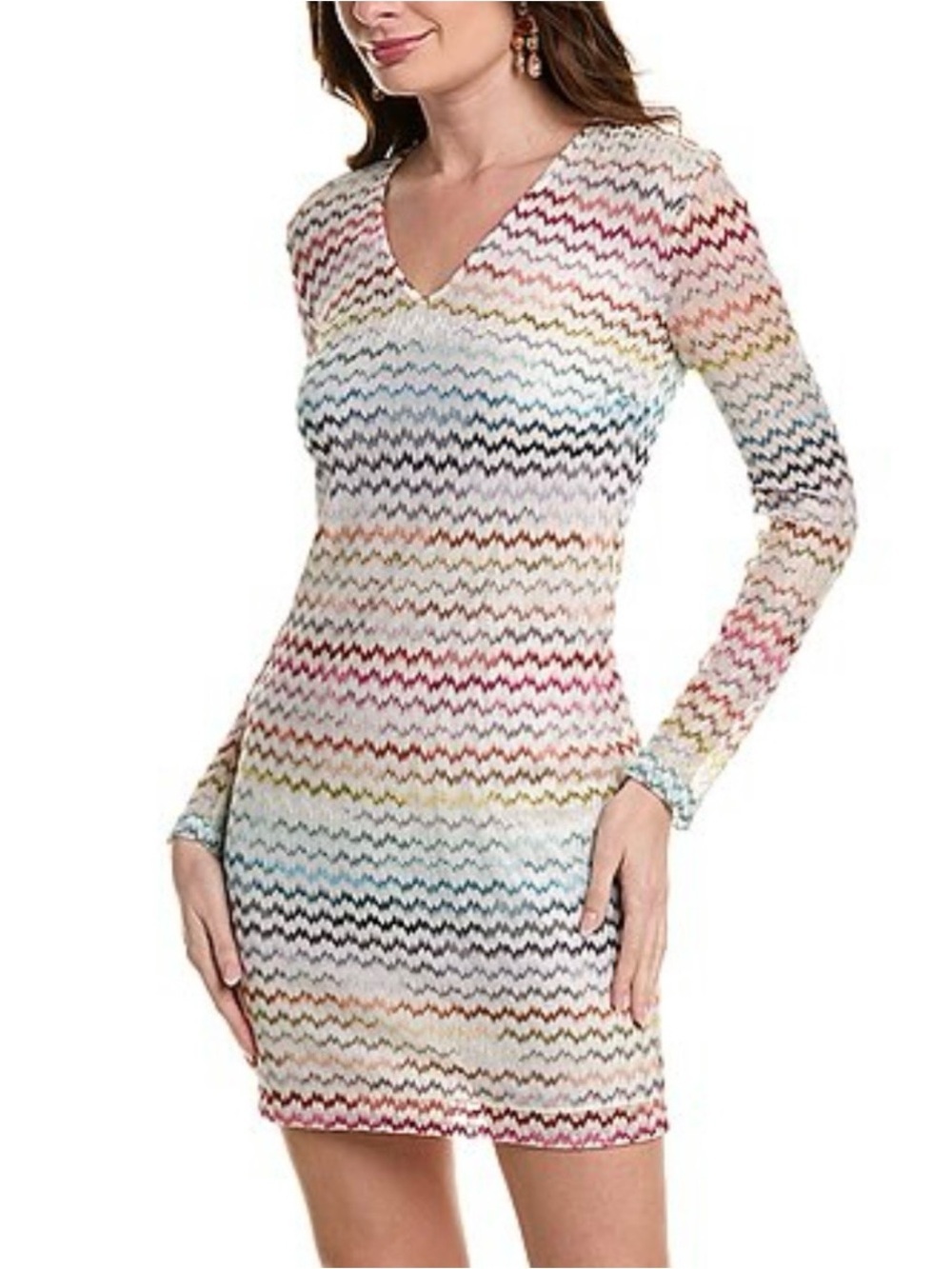 NWOT Missoni multicoloured knit mini dress with bell sleeves | Size M